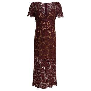 Self-Portrait Floral Lace Midi Dress Tag Size 8 Women